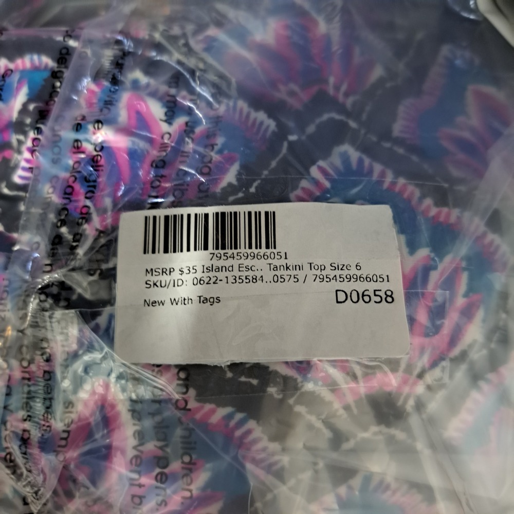 Island Escape Tankini Top Women's Size 6 Multicolor Swimsuit NWT - Picture 4 of 4